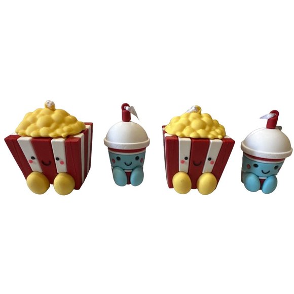 2 X 2-pk Hallmark Ornaments Popcorn & Slushie Plastic Tree Ornaments (NWT) - Picture 1 of 16